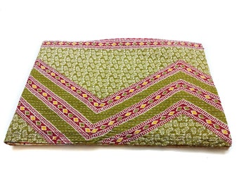 Kantha work handmade Quilt Indian Cotton Bedspread Bedding ,bed throw , twin bedding ,Saree Throw