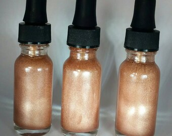 Gold Liquid Highlighter Rose Gold shimmerVegan Natual Glow Mineral Makeup Vegan Pigmented Bronzer Little Secret GLO