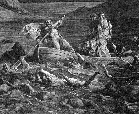 Phlegyas Ferry Dante Virgil River Styx Inferno Canto 8 Gothic