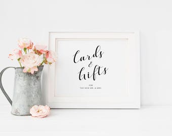 Printable Wedding Cards and Gifts Sign, Wedding Gift Table Sign, Wedding Gifts Sign, Wedding Cards Sign, Cards and Gifts Printable Sign