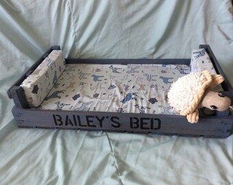 Luxury Custom handmade upcycled wooden dog bed