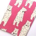 Bow Tie Bears in Pink from the Trefle Collection by Kokka - Japanese Cotton/Linen Canvas Fabric