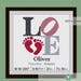 cross stitch baby birth sampler, LOVE, baby feet,black and grey, baby boy or girl, DIY customizable pattern** instant download**
