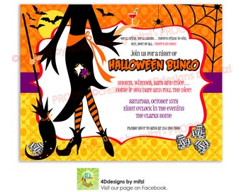 Halloween BUNCO party Invitation