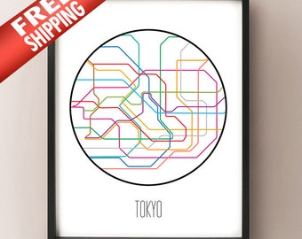 Tokyo, Japan - Minimalist Metro Subway Art Print - 東京メトロ