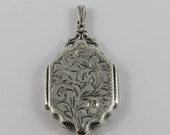 Sterling Silver Birks Locket With A Floral Motif