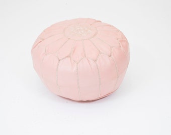Traditional Handmade Bohemian Moroccan Leather Pouf