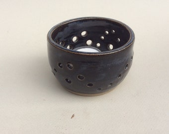 LUMINARY, candle holder, handmade ceramic, blue ready to ship -housewarming gift