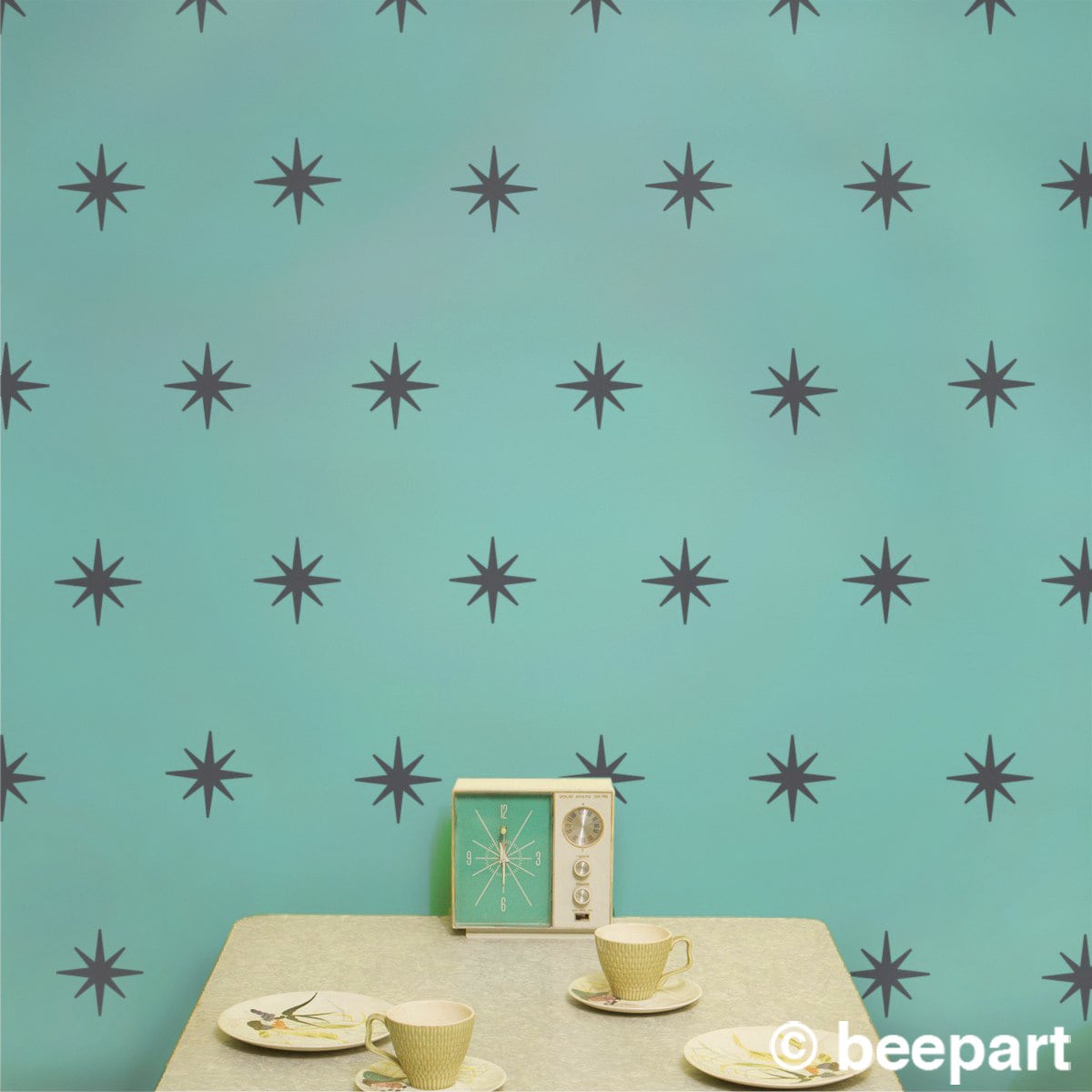 Starburst Mid Century Wall Decal Pattern Set Starburst Mid Century Wall Decal Pattern Set