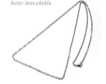 Length 50 cm, clasp, links 2 mm stainless steel chain