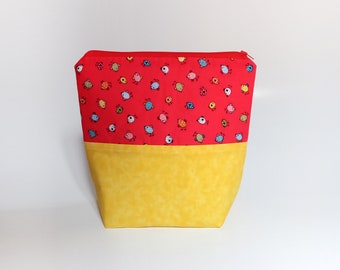 Small Knitting Project Bag, Cute Chicks Project Bag, Crafter Project Bag, Sock Knitting Bag, Spring Project bag