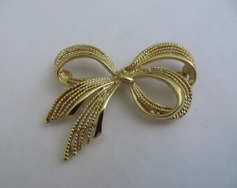 Vintage Napier Bow Brooch Gold Tone
