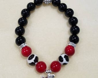 Red and black Georgia bulldogs bracelet -- UGA Dawgs