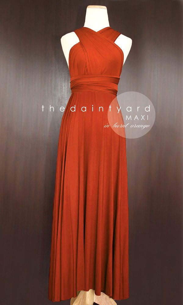 MAXI Burnt Orange  Bridesmaid  Dress  Prom  Dress  Infinity Dress 