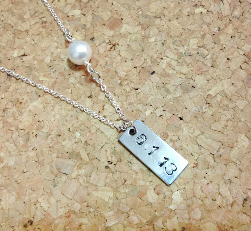 Sterling Silver Hand Stamped Necklace Customized hand