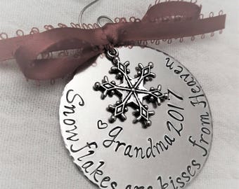 Personalized Christmas Ornament, Hand Stamped Ornament, Memorial Ornament, In Memory of Ornament, Remembrance Ornament, Keepsake Ornament