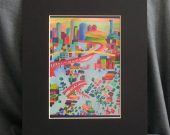 Skyline in the Flood 5 x 7 PRINT with 8 x 10 Black Matte