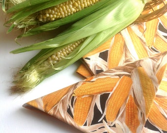 Corn Fabric Dinner Napkins Eco Friendly Cotton Cloth Corn Dinner Napkins BBQ Fabric Napkins- set of 6