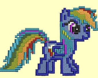Minecraft Rainbow Pony - Pixel Pony - 3 sizes