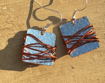 Silver and copper mixed metal squares