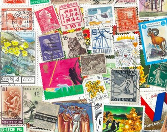 1000 worldwide postage stamps, large and small, mostly used. New cheaper stock. Ideal for collage,book covers,bookmarks, or for collecting.