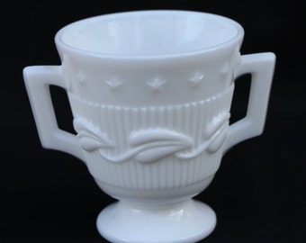 Fostoria Milk Glass Open Sugar, Wistar Pattern #2620