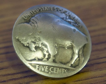 Buffalo Nickel Button-Geniune Coin Button Snap Set