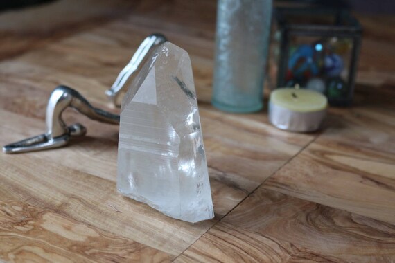 Large Lemurian Quartz Point 4", Lemurian Seed Crystal, Natural Lemurian Point, Standing Lemurian Crystal, Healing Crystals, Crystal Grid