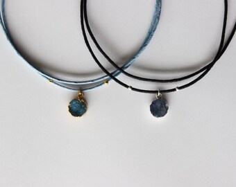 Double Lace Choker with Crystal