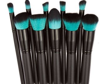 Makeup Pro 10pcs Cosmetic Brush Face Powder Eyeshadow Blush Lip Brush Set Tools