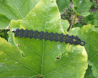 Black Brazilian waxed thread macrame bracelet