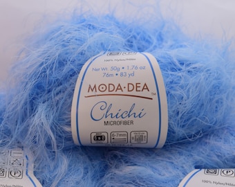 Italian Fuzzy Fashion Yarn, Light Blue, Nylon