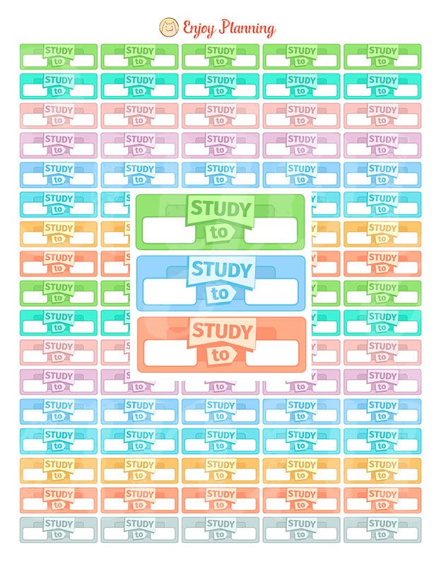 study schedule printable