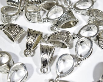 6 Silver bracelet bails | silver necklace bails | silver jewelry bails | jewelry connectors for necklaces and bracelets | SC1319
