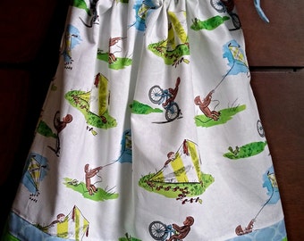 Handmade Curious George pillowcase dress any size