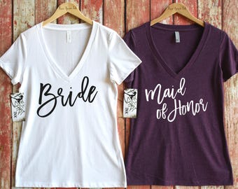 Bridal Party Shirts. Maid Of Honor Shirt. Wedding Party Shirts. Bride Shirt. Team Bride Shirt. Bride Tee. Wedding Day Getting Ready Shirts
