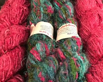 Recycled Banana Fiber Yarn, Vegan Friendly Fiber, Silk Alternative, Repurposed Materials, Eco Friendly, Worsted Weight, 100g skein