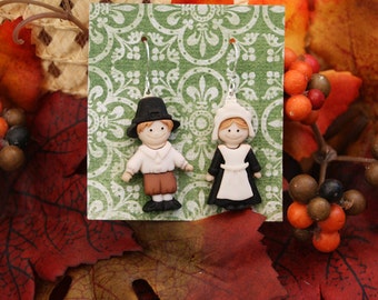 pilgrim earrings thanksgiving earrings fall earrings autumn earrings jewelry for fall gifts under 10 gifts under 25 fall color earrings