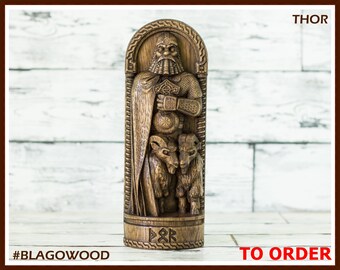 Wooden, Thor, Scandinavian pantheon, Norse god, scandinavian god, handmade, Allfather, viking god, asatru, heathen, pagan
