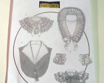 Historic 1800s Civil War Collar Cuffs Victorian costume making history Rachel Wallis sewing pattern Butterick 5062