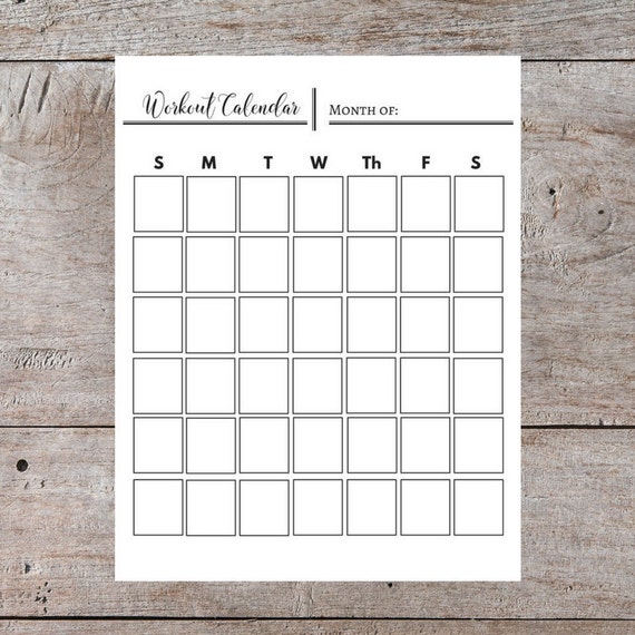 workout calendar printable calendar generic printable