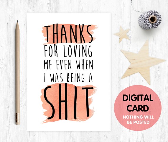 PRINTABLE funny father's day card printable funny anniversary card digital download funny valentine card thanks for loving me boyfriend