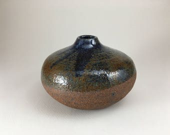 Rustic Blue Bulb Vase