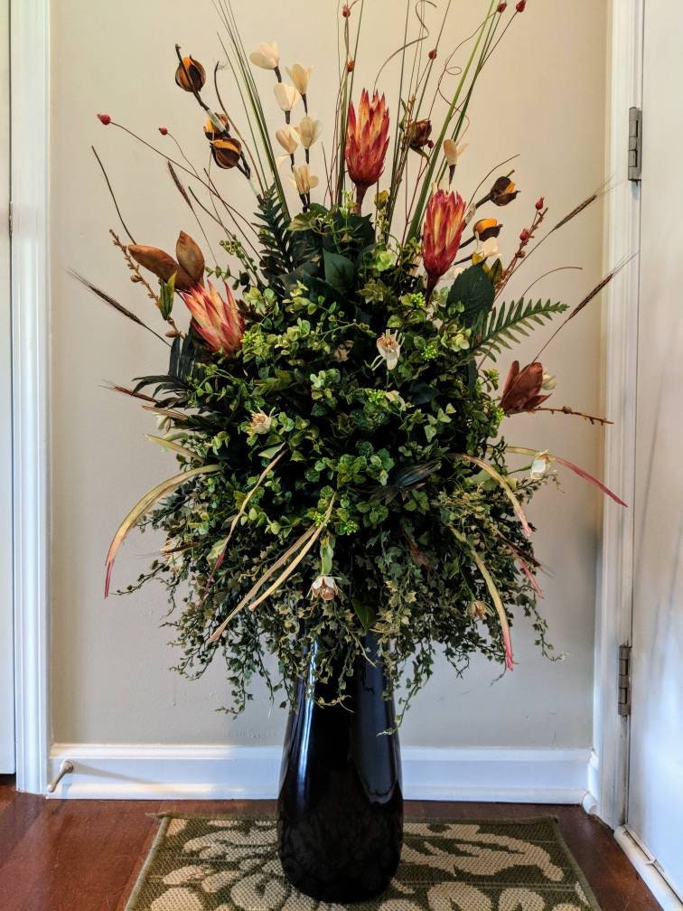 Extra Large Silk Floral Arrangement Transitional Contemporary