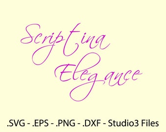 Scriptina Elegance Vector font. .EPS, .DXF, .SVG Files.
