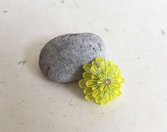 Obidome, Yellow chrysanthemum Kimono obi accessory o001