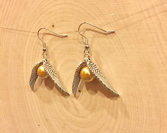 Golden Snitch Earrings - Golden Snitch Sterling Silver Earrings - Golden Snitch Stainless Steel Earrings - Quidditch Earrings