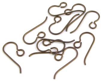 50 Dark Brown Niobium Ear Wires French Hooks Earring Wire Findings Hypoallergenic by TierraCast BULK BAG (PH37)