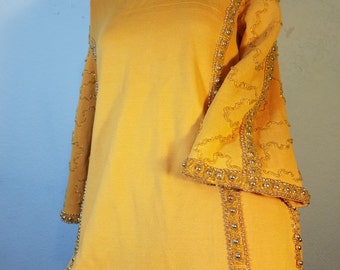 FREE SHIPPING Vintage 1960 Beaded Pant Set
