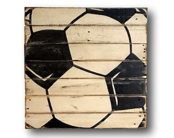 Wood Soccer Ball Sign - Soccer Bedroom Decor - Soccer Gift - Soccer Player Gift - Sports Banquet Gift - Coach Gift - Sports Bedroom Decor
